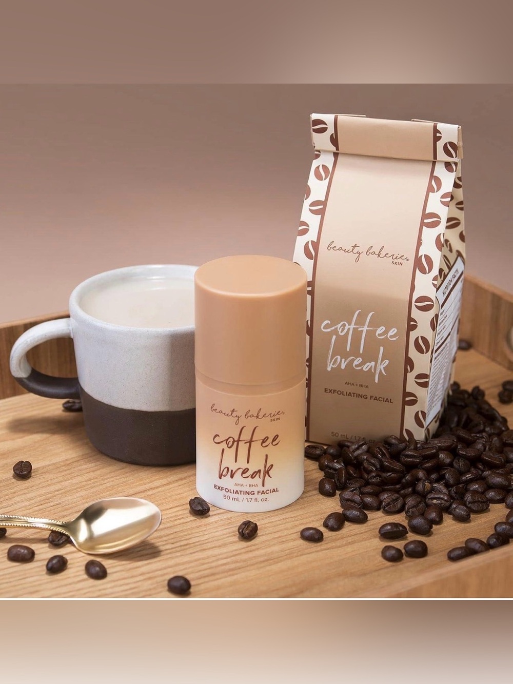 Beauty Bakerie Coffee Break Exfoliating Facial - Beige & Brown Accents